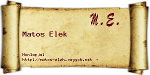 Matos Elek névjegykártya