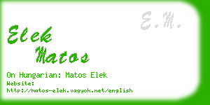 elek matos business card